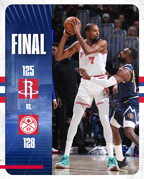 掘金128-125加时险胜火箭，约基奇39+15+10，申京33+10+10